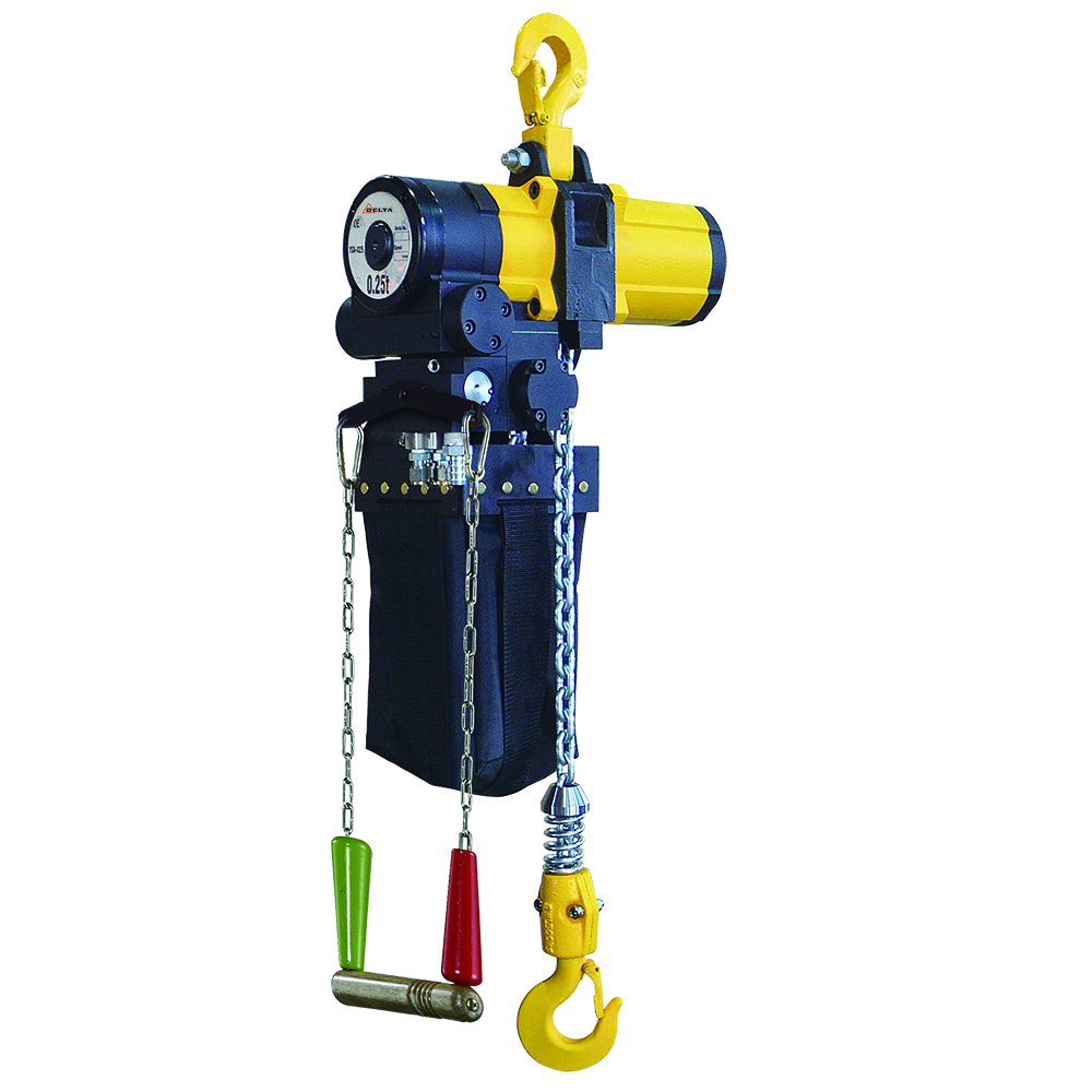 DELTA Pneumatic chain hoist – 0,25 ton – with 10 meter hoisting height - 1 chain fall – ATEX Zone 2