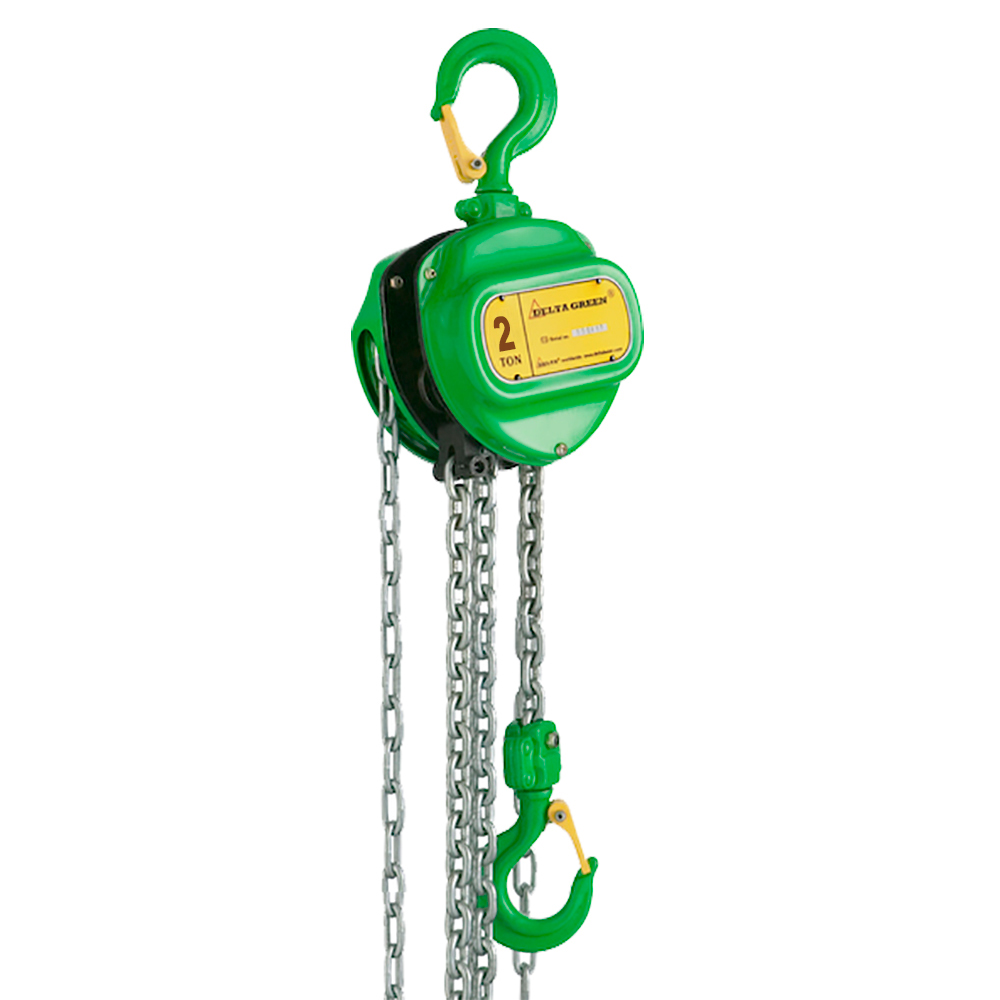 DELTA GREEN – Manual chain hoist – 2 ton – with 10 meter hoisting height