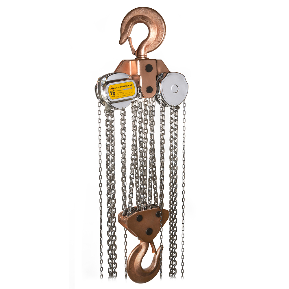 DELTA SPARKLESS – Sparkproof manual chain hoist – 16 ton – ATEX Zone 1