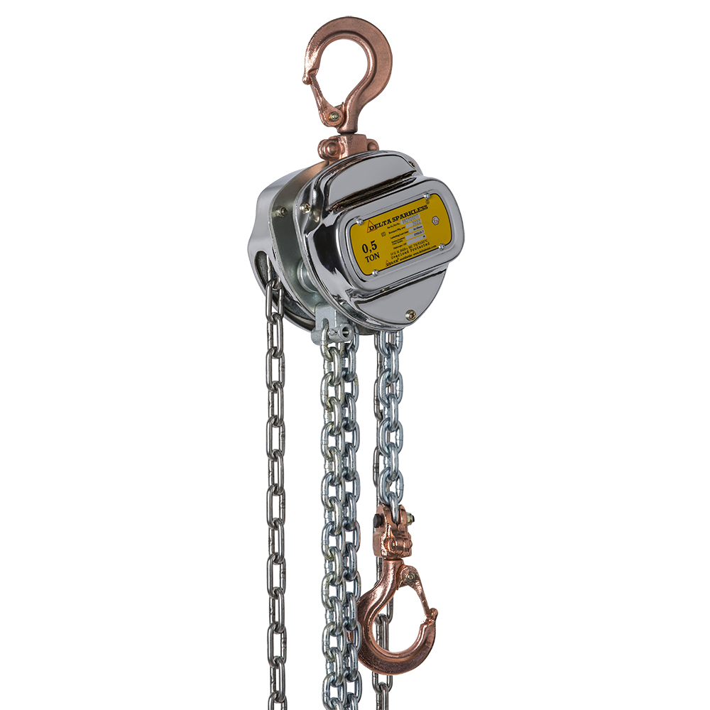 DELTA SPARKLESS – Sparkproof manual chain hoist – 0,5 ton – with 3 meter hoisting height – ATEX Zone 1