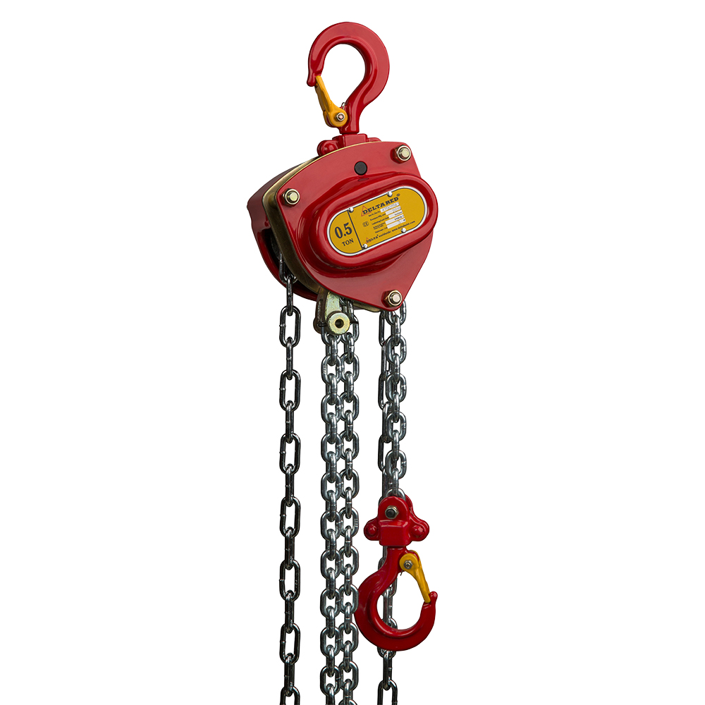 DELTA RED – Premium manual chain hoist – 0,5 ton – with 6 meter hoisting height