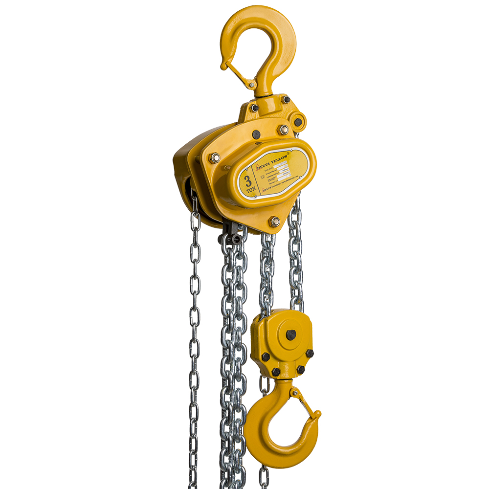 DELTA YELLOW – Manual chain hoist – 3 ton – with 10 meter hoisting height
