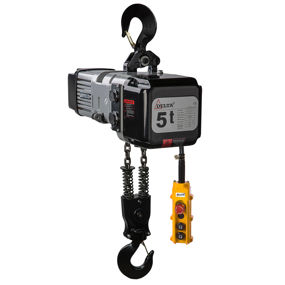 DELTA Electric chain hoist DTS – 400V – 5 ton – with 10 meter hoisting height  – double speed – 2 chain falls