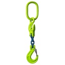 [YE.10.1SKI.06.040] DELTALOCK Grade 100 – 1-leg chain sling 6 mm x 4 meter – With clevis latch hook and grab hook 