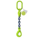 [YE.10.1SVI.06.010] DELTALOCK Grade 100 – 1-leg chain sling 6 mm x 1 meter – With self-locking hook and grab hook 