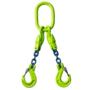 [YE.10.2SKI.06.030] DELTALOCK Grade 100 – 2-leg chain sling 6 mm x 3 meter – With clevis latch hook and grab hook - WLL is based on 0 - 45°
