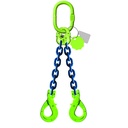 [YE.10.2SV.10.050] DELTALOCK Grade 100 – 2-leg chain sling 10 mm x 5 meter – With self-locking hook - WLL is based on 0 - 45°