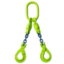 [YE.10.2SVI.06.010] DELTALOCK Grade 100 – 2-leg chain sling 6 mm x 1 meter – With self-locking hook and grab hook - WLL is based on 0 - 45°