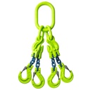 [YE.10.4SKI.10.010] DELTALOCK Grade 100 – 4-leg chain sling 10 mm x 1 meter – With clevis latch hook and grab hook - WLL is based on 0 - 45°