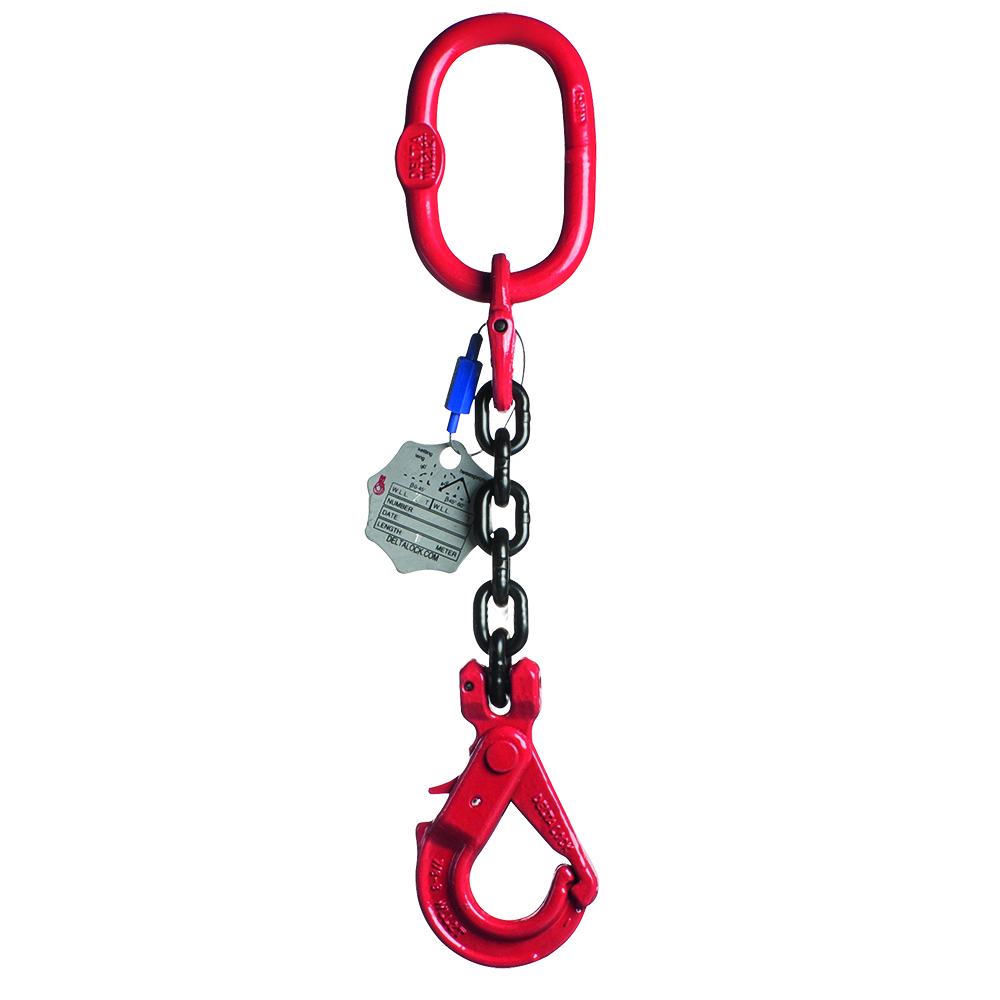 DELTALOCK Grade 80 – 1-leg chain sling 6 mm x 2 meter – With self-locking hook 
