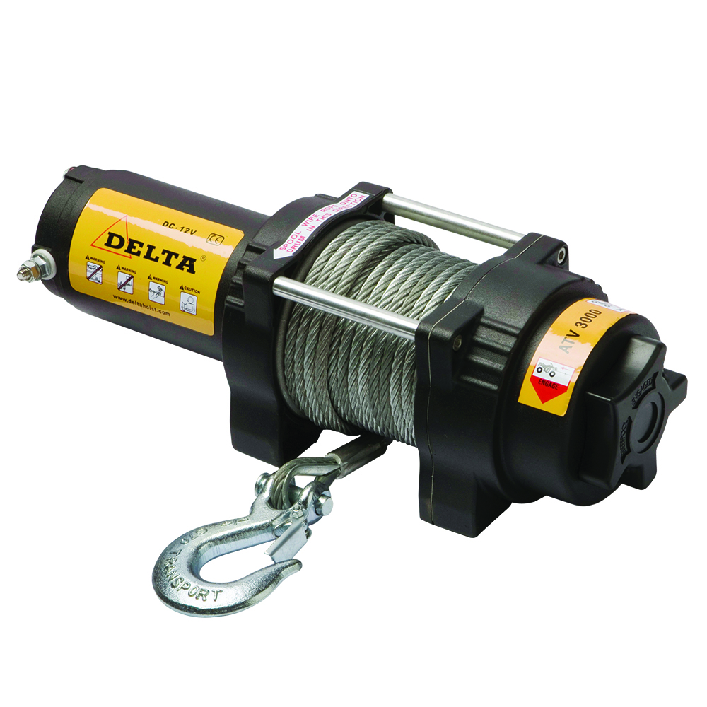 DELTA Electric DC Winch DDC – 12V DC – 1,36 ton – pulling range 8 meters – single speed
