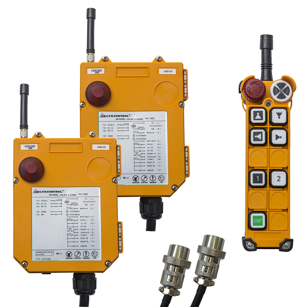 DELTACONTROL Central radio remote control for SG DTD type – 8 functions – 2 hoists +  2 trolleys – double speed