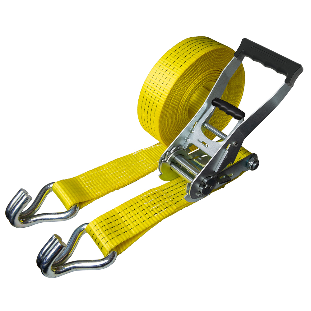 DELTASLING – Sangle d’arrimage avec cliquet et levier en caoutchouc – 50 mm x 9 mètres – 2500 daN – Jaune