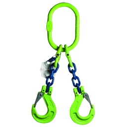 [YE.10.2SK.08.010] DELTALOCK Grade 100 – 2-leg chain sling 8 mm x 1 meter – With clevis latch hook - WLL is based on 0 - 45°