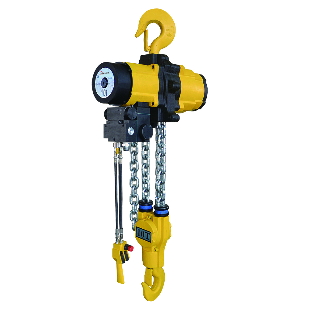 DELTA Pneumatic chain hoist – 10 ton – with 3 meter hoisting height - 2 chain fall – ATEX Zone 2