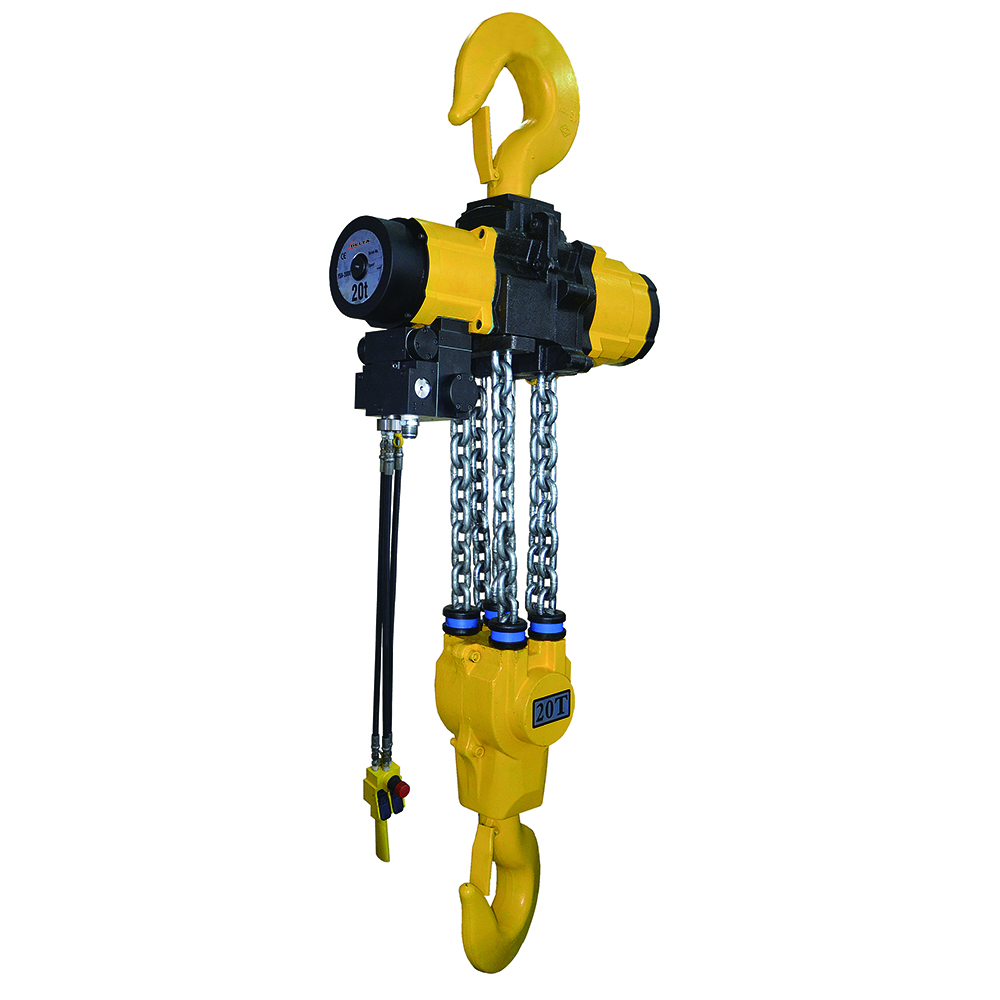 DELTA Pneumatic chain hoist – 20 ton – with 10 meter hoisting height - 4 chain fall – ATEX Zone 2