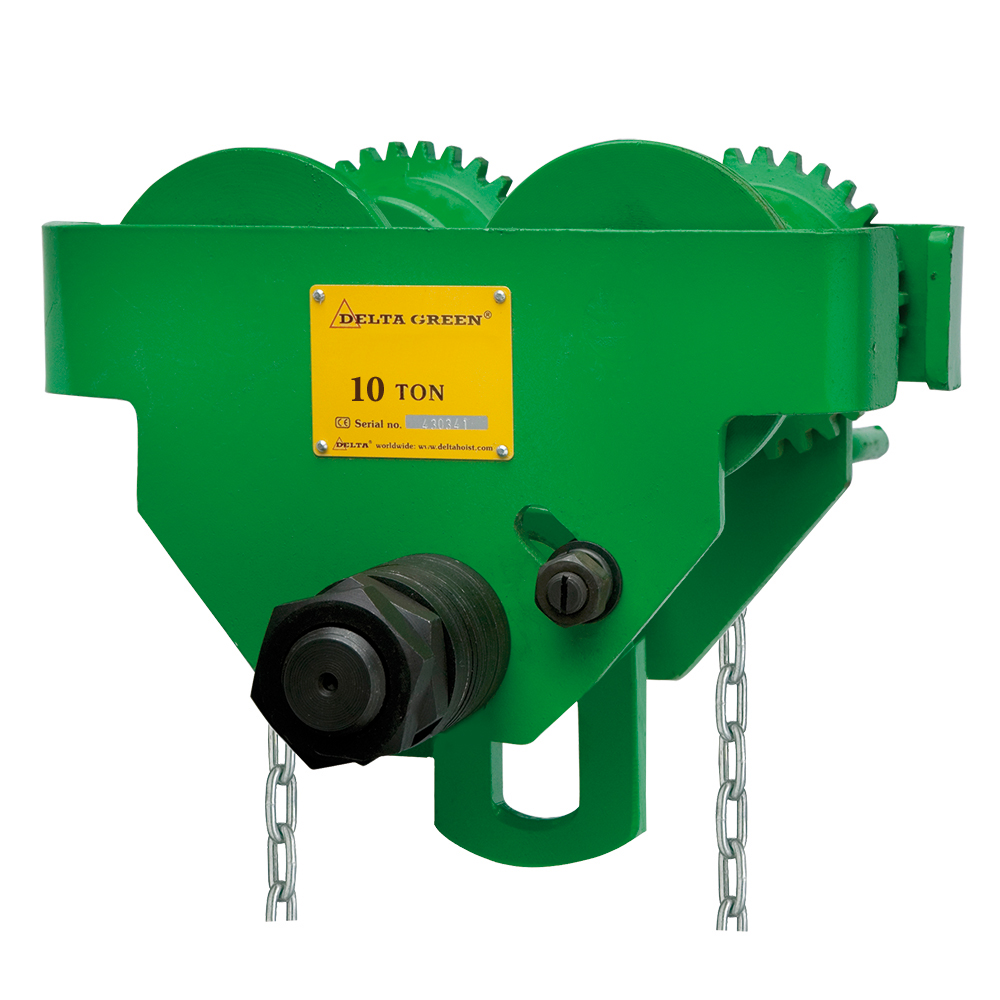 DELTA GREEN Geared trolley - 1 ton - 10 meter operating height 