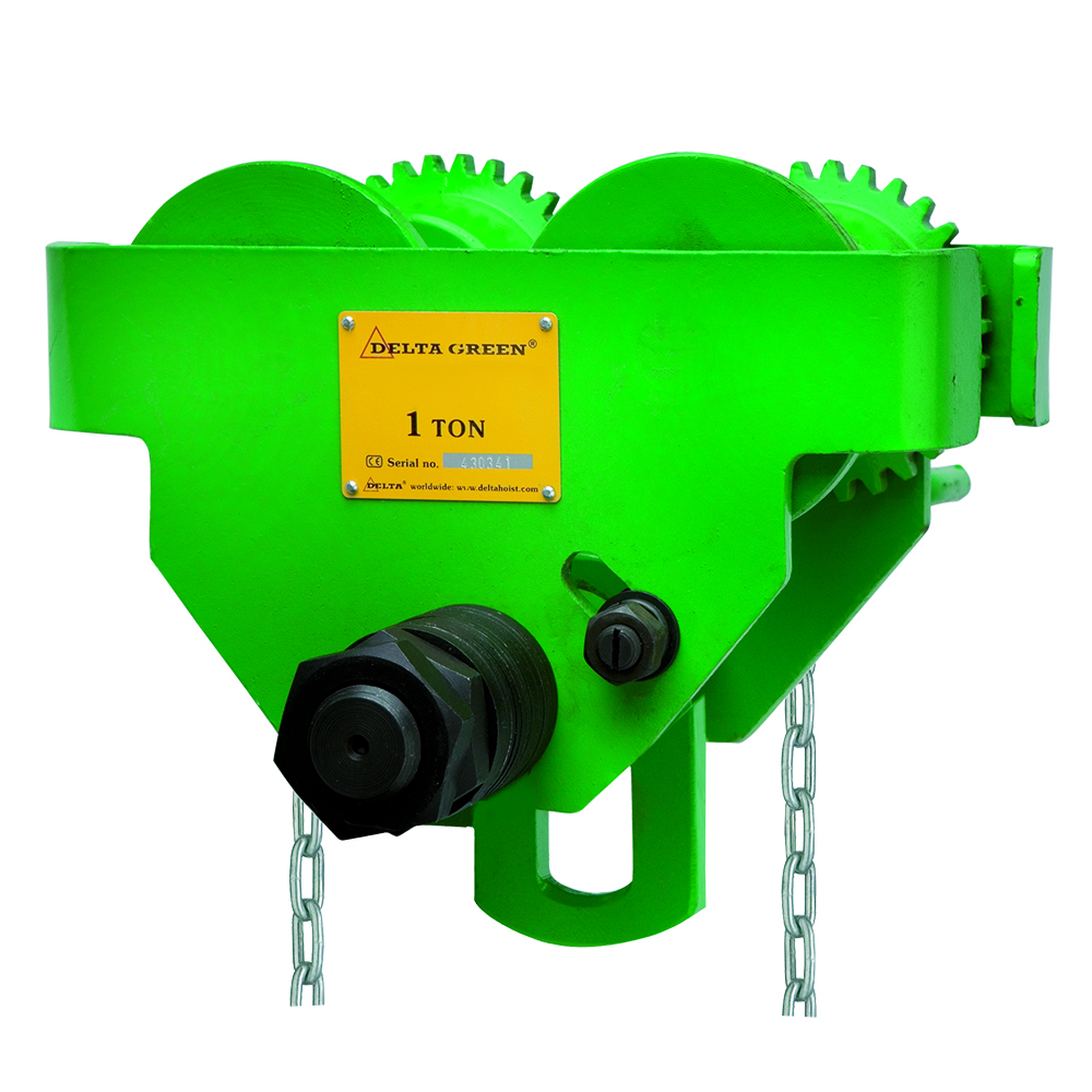DELTA GREEN Geared trolley - 5 ton - 10 meter operating height 