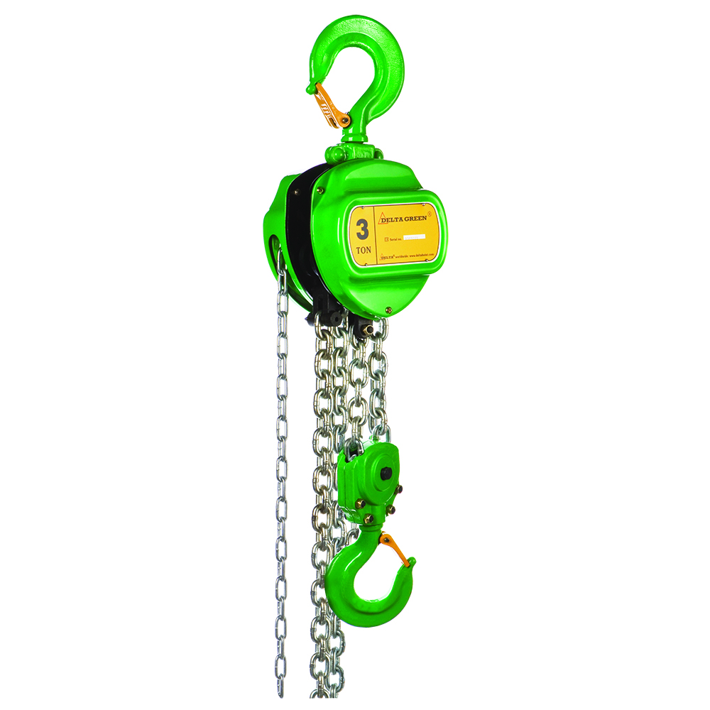 DELTA GREEN – Manual chain hoist – 3 ton – with 10 meter hoisting height