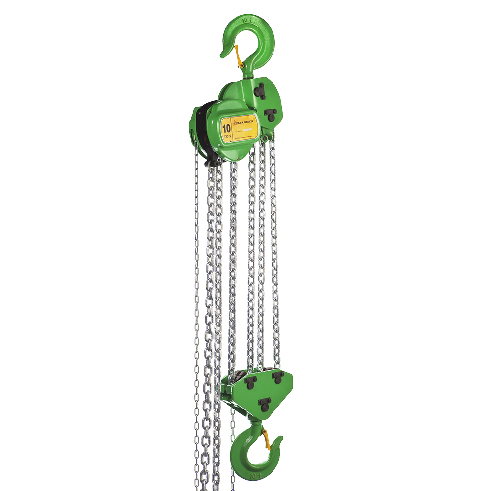 DELTA GREEN – Manual chain hoist – 10 ton – with 10 meter hoisting height