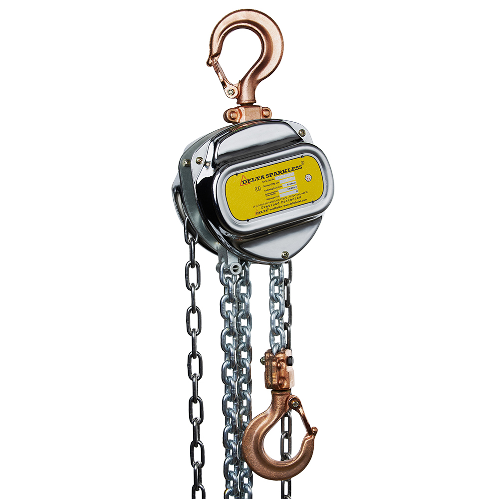 DELTA SPARKLESS – Sparkproof manual chain hoist – 0,9 ton – ATEX Zone 1