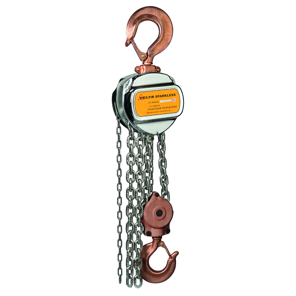 DELTA SPARKLESS – Sparkproof manual chain hoist – 2,5 ton – with 3 meter hoisting height – ATEX Zone 1