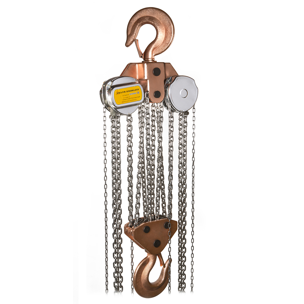 DELTA SPARKLESS – Sparkproof manual chain hoist – 20 ton – with 3 meter hoisting height – ATEX Zone 2