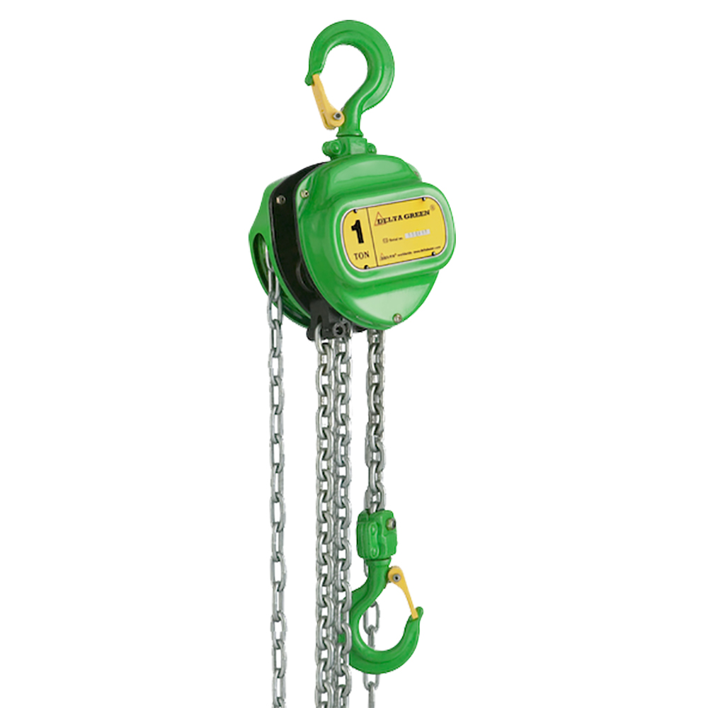 DELTA GREEN – Manual chain hoist – 1 ton – with 3 meter hoisting height, Over DELTA