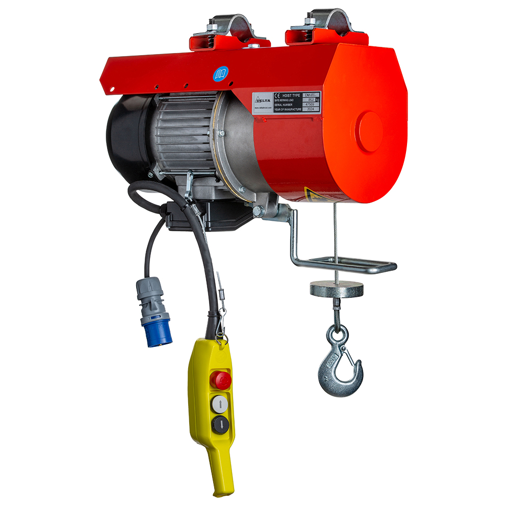 DELTA Elektrische Seilwinde DM – 230V – 0,15 Ton – mit 16 Meter Hubhöhe – 1 Geschwindigkeit 
