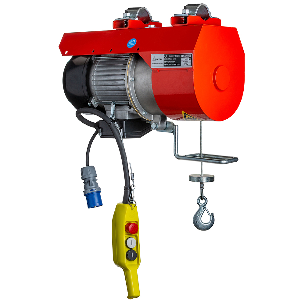 DELTA Electric winch DM – 230V – 0,2 ton – with 23 meter hoisting height – single speed 