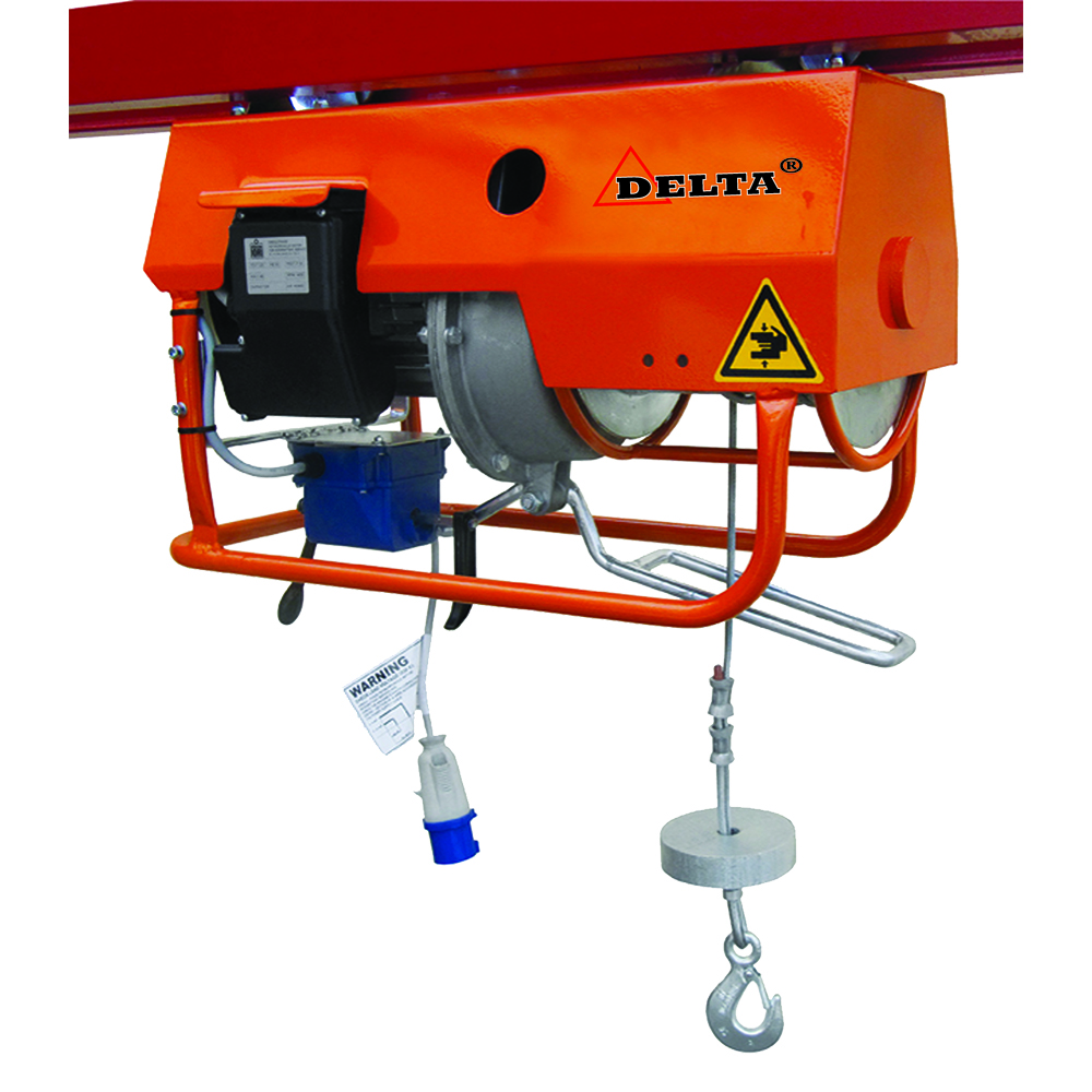 DELTA Electric winch DM – 230V – 0,3 ton – with 23 meter hoisting height – single speed 