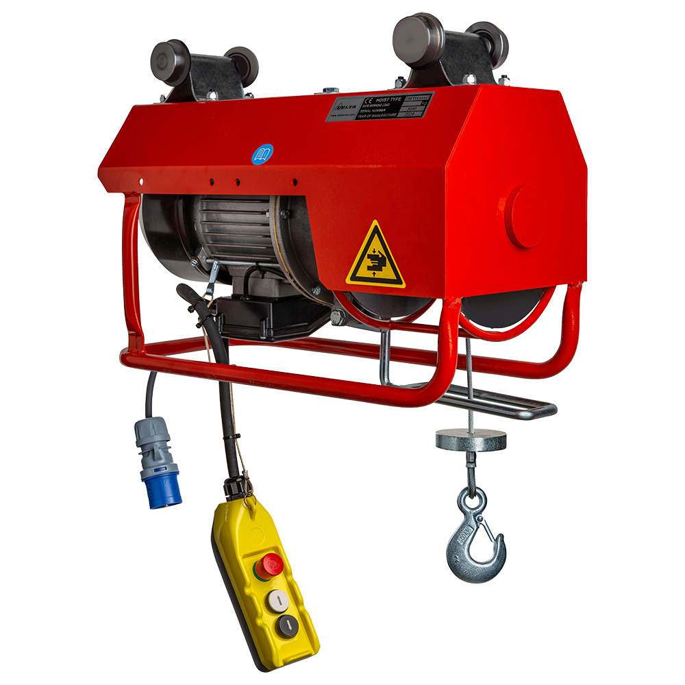 DELTA Elektrische lier DM - 230V - 0,5 ton - met 38 meter hijshoogte - enkele snelheid