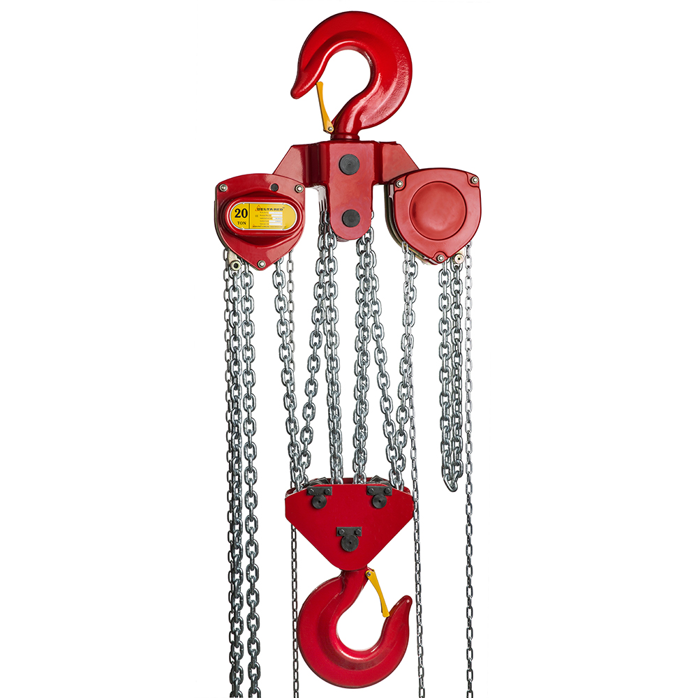 DELTA RED – Premium manual chain hoist – 20 ton – with 3 meter hoisting height