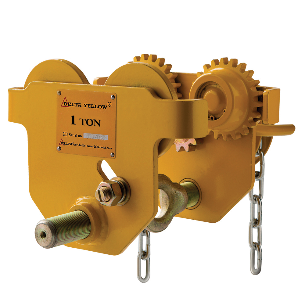 DELTA YELLOW Geared trolley - 1 ton - 5.5 meter operating height