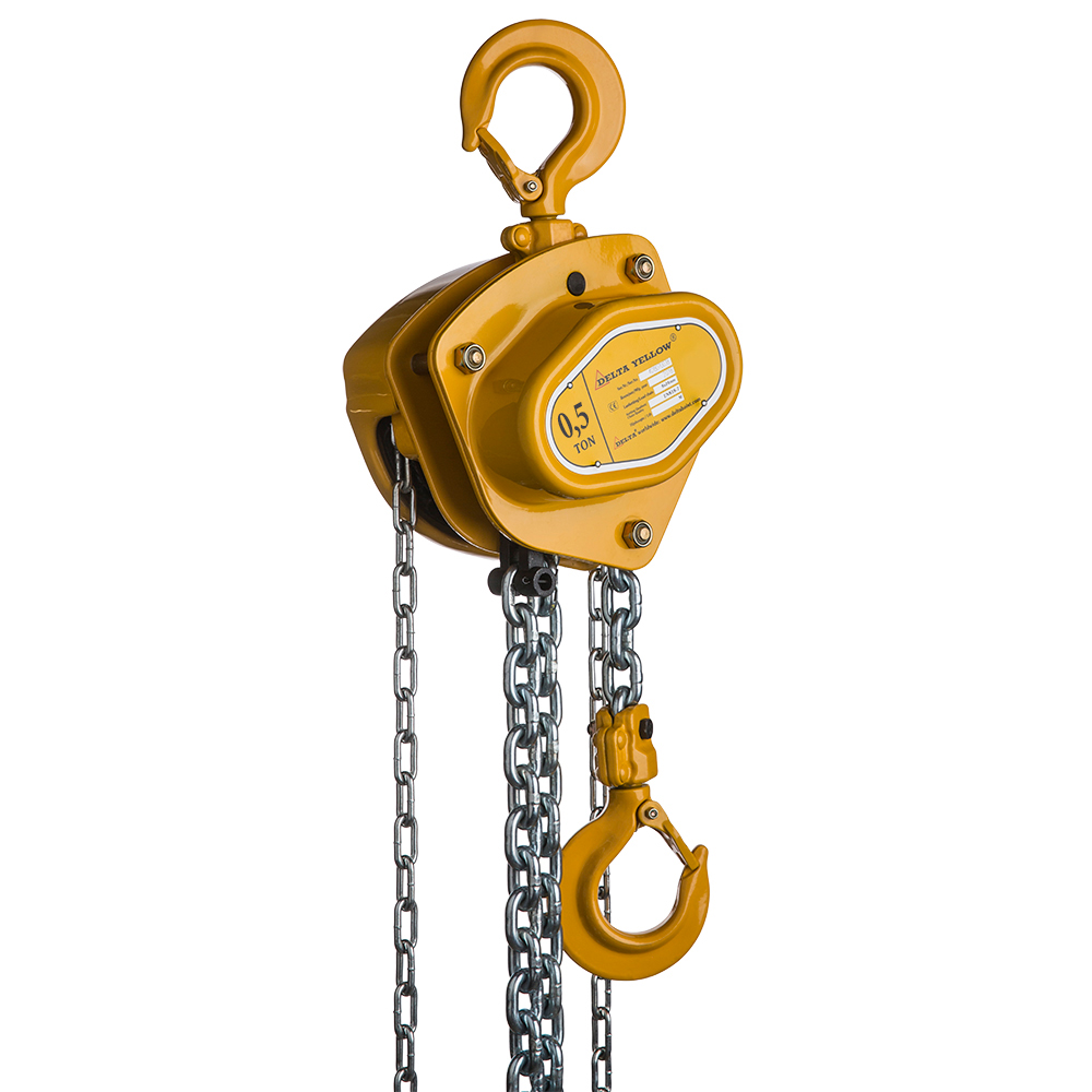 DELTA YELLOW – Manual chain hoist – 0,5 ton – with 10 meter hoisting height