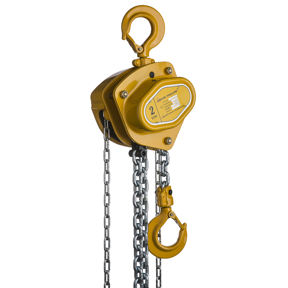 DELTA YELLOW – Manual chain hoist – 2 ton – with 10 meter hoisting height