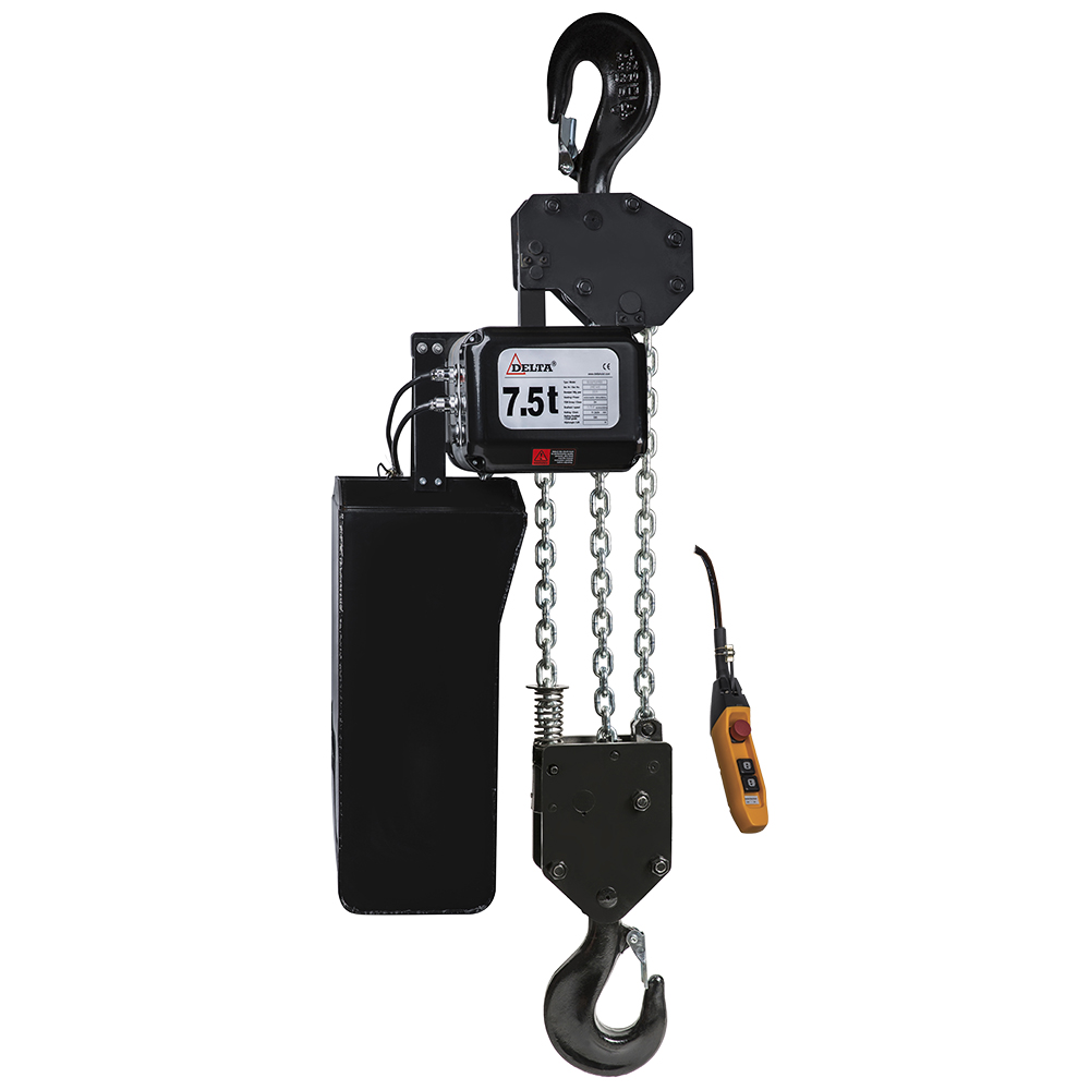 DELTA Electric chain hoist DTS – 400V – 7,5 ton – with 10 meter hoisting height – single speed – 3 chain falls