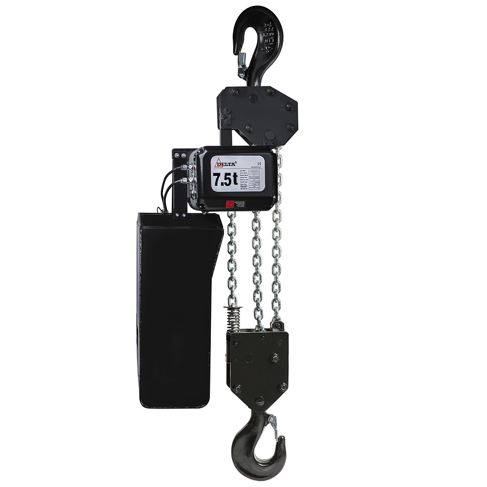 DELTA Electric chain hoist DTS – 400V – 7,5 ton – with 3 meter hoisting height  – double speed – 3 chain falls
