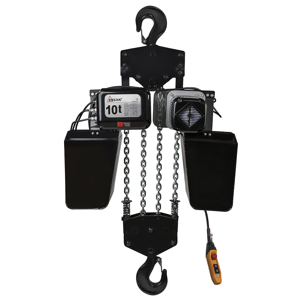 DELTA Electric chain hoist DTS – 400V – 10 ton – with 3 meter hoisting height – single speed –4 chain falls