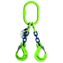 [YE.10.2SK.10.015] DELTALOCK Grade 100 – 2-leg chain sling 10 mm x 1,5 meter – With clevis latch hook - WLL is based on 0 - 45°