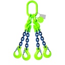 [YE.10.4SKI.08.040] DELTALOCK Grade 100 – 4-leg chain sling 8 mm x 4 meter – With clevis latch hook and grab hook - WLL is based on 0 - 45°