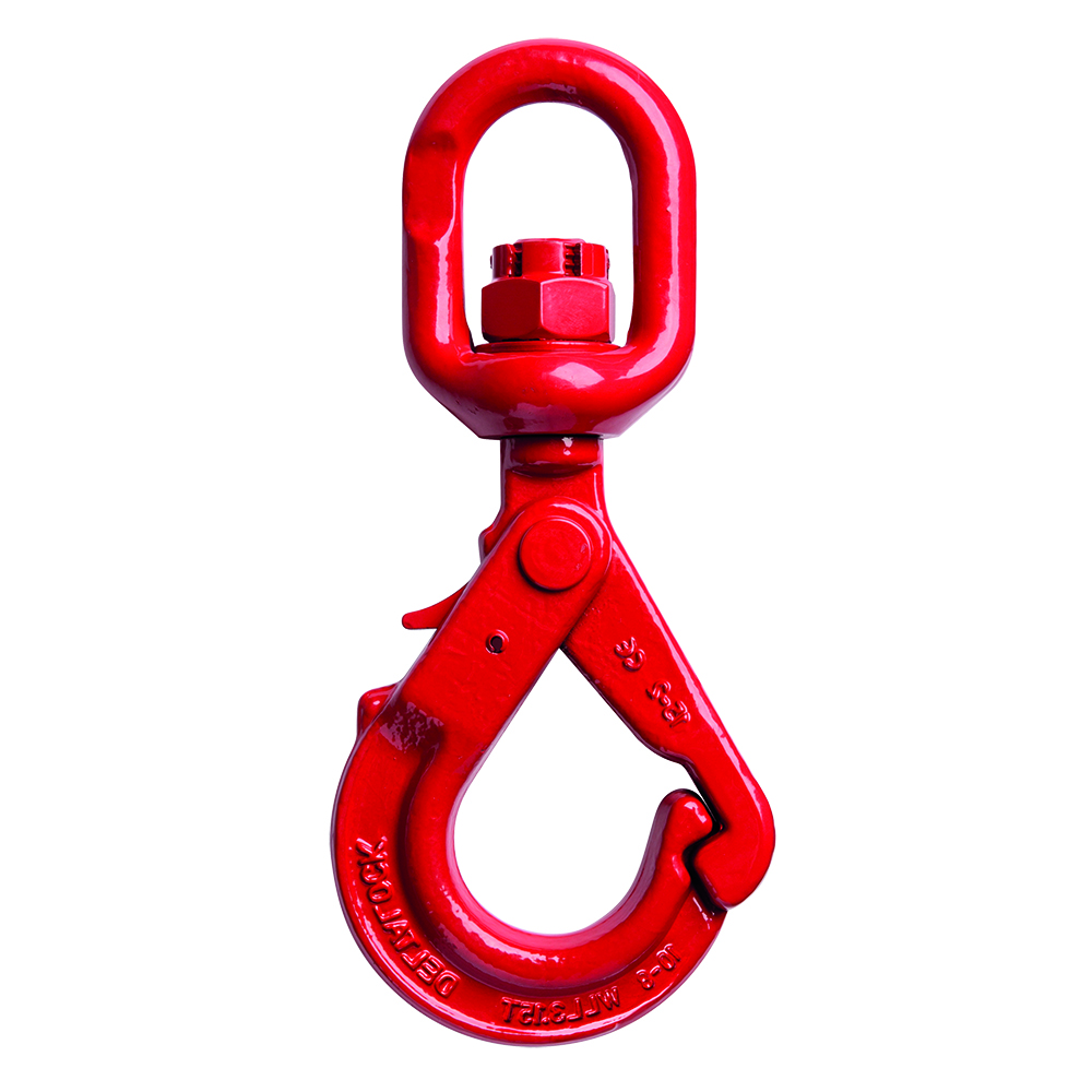 DELTALOCK Grade 80 - Self-locking swivel hooks with grip - Swivel without load - 1,12 ton