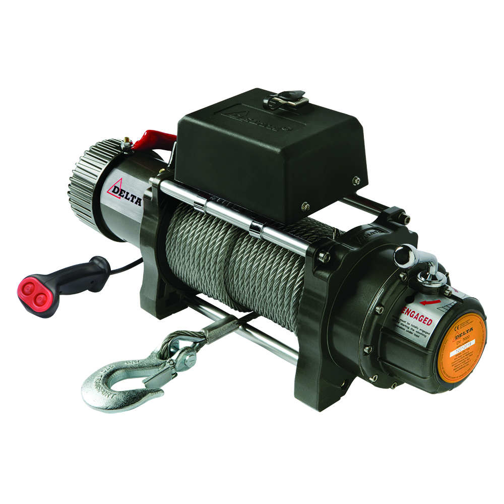 DELTA electric winch 12 Volt with detachable remote control box
