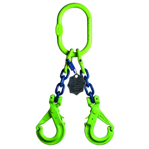 DELTALOCK Grade 100 – 2-leg chain sling 10 mm x 12 meter – With self-locking hook - WLL is based on 0 - 45°