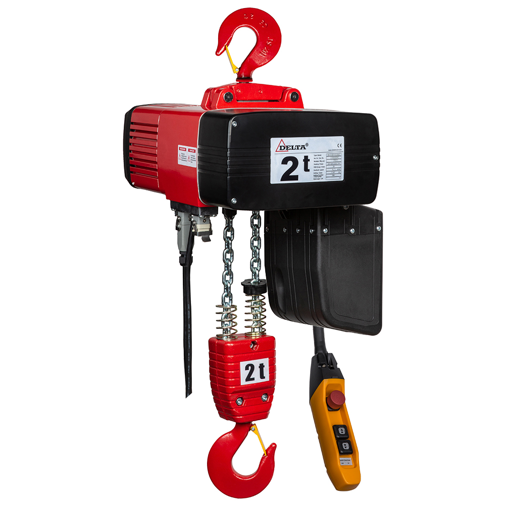 DELTA Electric chain hoist DEH – 400V – 2 ton – with 3 meter hoisting height  – double speed – 2 chain fall