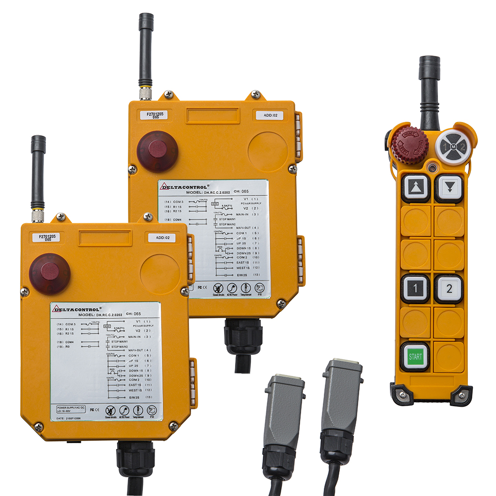 DELTACONTROL Central radio remote control for DH DED type – 8 functions – 2 hoists + 2 trolleys – double speed