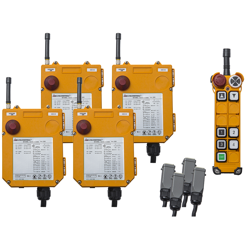 DELTACONTROL Central radio remote control for DH DED type – 4 hoists + 4 trolleys – double speed
