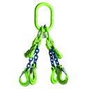 [YE.10.4SKI.20.040] DELTALOCK Grade 100 – 4-leg chain sling 20 mm x 4 meter – With clevis latch hook and grab hook - WLL is based on 0 - 45°