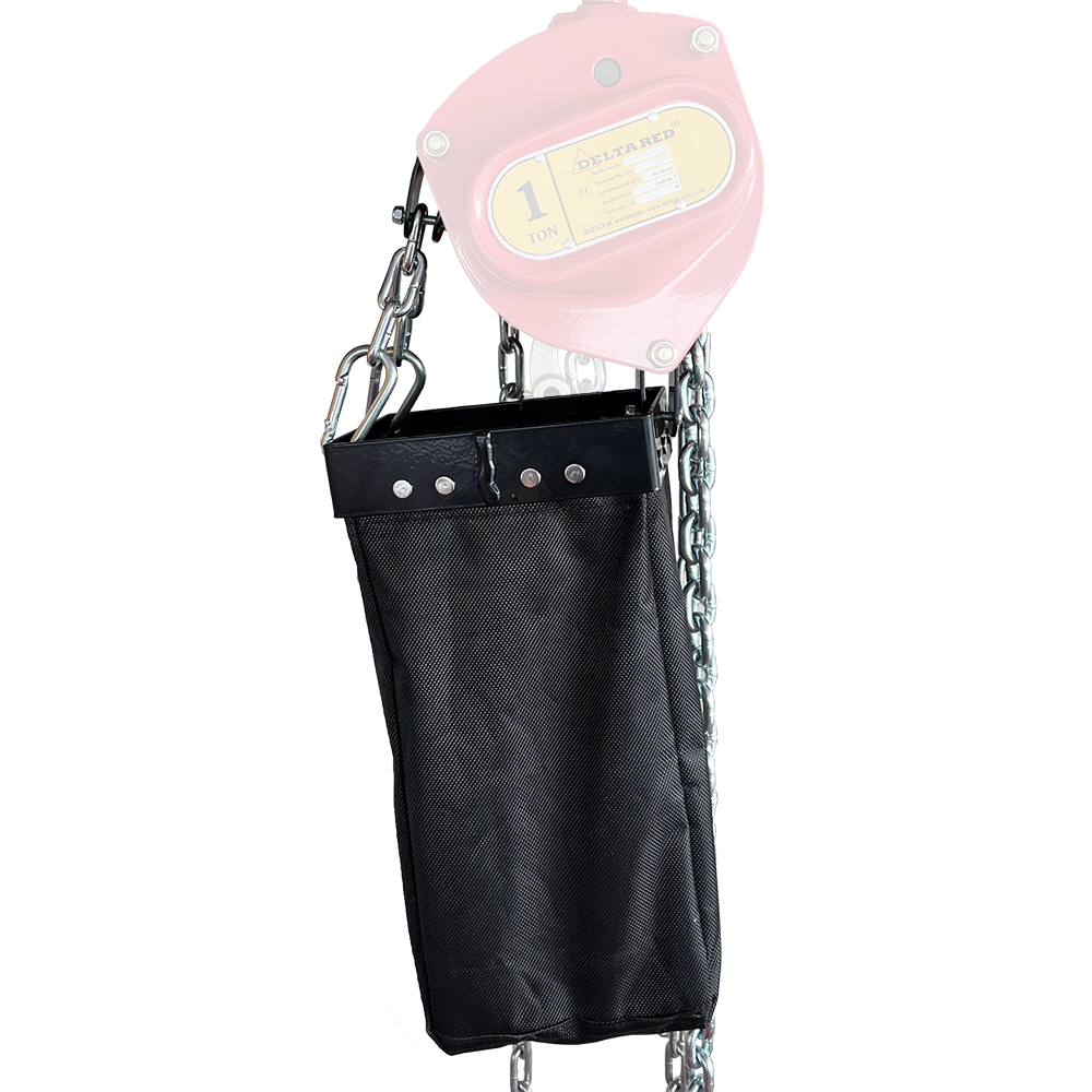 DELTA RED / YELLOW Chain bag for manual chain hoist - 3 ton - chain size 8X24 - 12 meter (max 6 meter hoisting height)