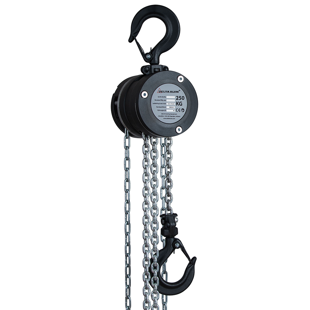 DELTA ALUM – Stirnradkettenzug 360° – 0,25 ton – mit 3 Meter Hubhöhe